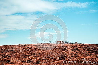 View of desert house near Cappadocia, Goreme, Turkey Stock Photo