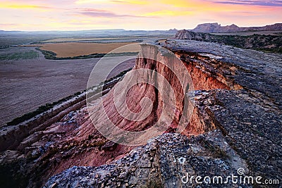 View of desert landscape. Navarra, Spain Stock Photo