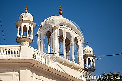 View of details of architecture inside Golden Temple - Harmandir Sahib in Amritsar, Punjab, India, Famous indian sikh landmark, Stock Photo