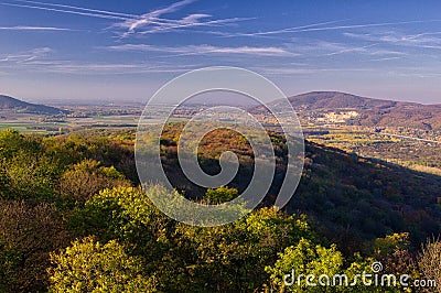 View of Devinska Kobyla from Konigswarte outlook tower near Berg village in Austria Stock Photo