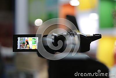View of Digital Video reorder view finder Stock Photo