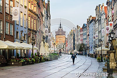 Dlugi Targ or Long Market street, Gdansk, Poland Editorial Stock Photo