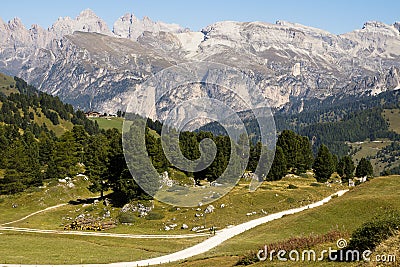 View Dolomites Passo Sella, Italy Stock Photo