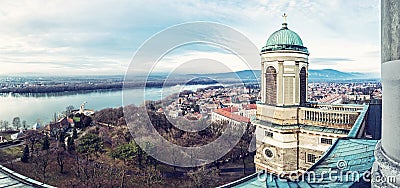 View from dome of the basilica, Esztergom, Hungary Stock Photo