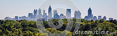 A view of the downtown Atlanta skyline from Buckhead Stock Photo