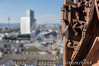 View on downtown frankfurt from the historic frankfurter dom Stock Photo