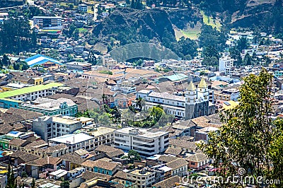 View of downtown Guaranda, Ecuador. Stock Photo