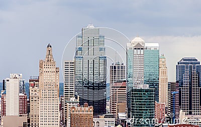 A view of downtown Kansas City. Stock Photo