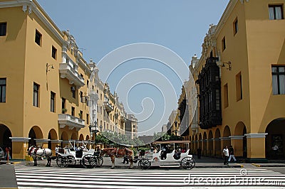 View of downtown Lima Peru wit Editorial Stock Photo