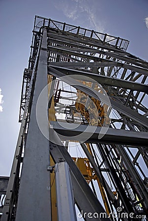 View Of Drilling Derrick Stock Photo