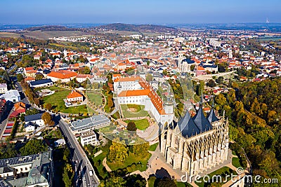 View from drone of Kutna Hora Stock Photo