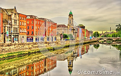 View of Dublin with the river Liffey Stock Photo