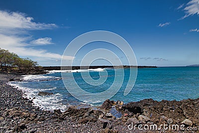 View of dumps, a popular surf spot on Maui. Stock Photo