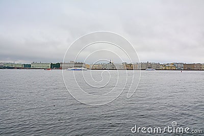 View of Dvortsovaya Embankment from Peter and Paul Fortress in Saint Petersburg, Russia Editorial Stock Photo