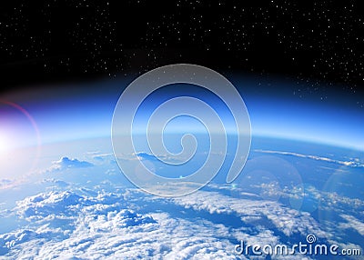 View of Earth from space Stock Photo