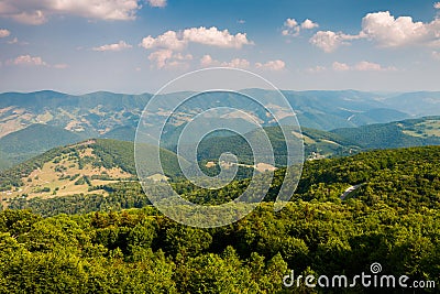 View east of mountains and valleys from Spruce Knob, West Virgin Stock Photo