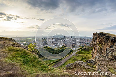 The view of Edinburgh from Arthur's seat Stock Photo