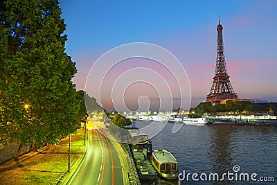 View on The Effel Tower form Bir-Hakeim bridge Stock Photo