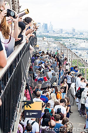 The view from the Eiffel Tower across the river Seine Editorial Stock Photo