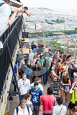 The view from the Eiffel Tower across the river Seine Editorial Stock Photo