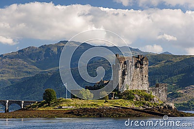 View of the Eilean Donan Castle in the Highlands of Scotland, United Kingdom Stock Photo