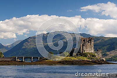 View of the Eilean Donan Castle in the Highlands of Scotland, United Kingdom Stock Photo