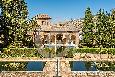 View at the El Partal building Alhambra in Granada, Spain Stock Photo