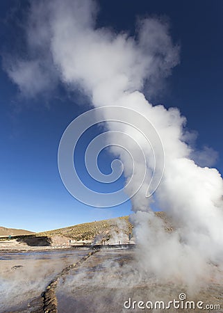 View of El Tatio Geyser Stock Photo