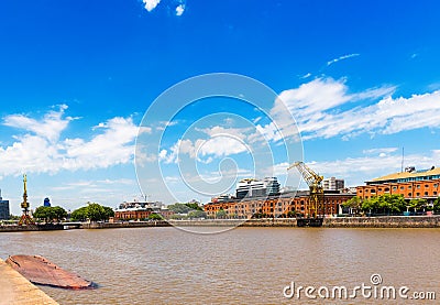 View of the embankment in the city center, Buenos Aires, Argentina. Copy space for text Stock Photo