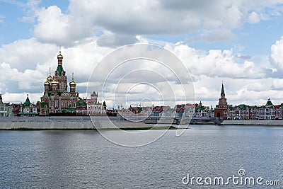 View of the embankment of the city of Yoshkar-Ola Stock Photo