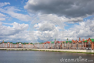 View of the embankment in the city of Yoshkar-Ola of the Republic of Mari-el Russia Stock Photo