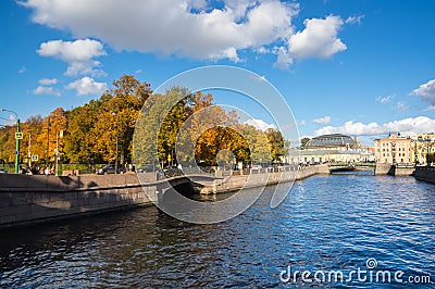 View of the embankment of Moyka river in Saint-Petersburg Stock Photo