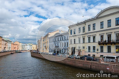 View of the embankment of the river Moika Editorial Stock Photo