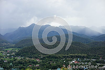 View of the end of Phra That Doi Pha Moo Mae Hong Son, Thailand. Stock Photo
