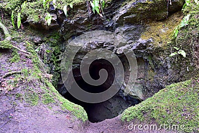 Entrance of Solutional Cave System of West Central Scotland Stock Photo