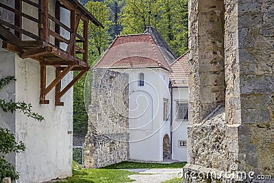 View of the entrance to the monastery Stock Photo