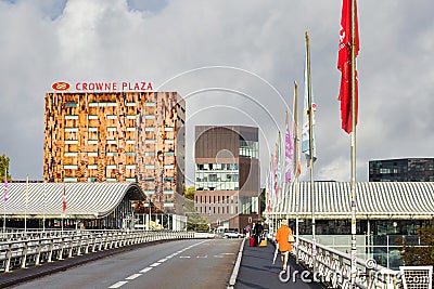 view of Euralille with the Lille-Europe station, Lille, France Editorial Stock Photo