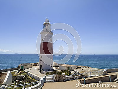 view of the Europa Point lighthouse on the Rock of Gibraltar Stock Photo