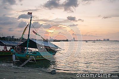 A view during the evening, approaching sunset, at the seaside Editorial Stock Photo