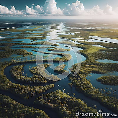 view of the Everglades in Florida, USA Stock Photo