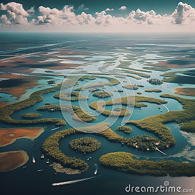 view of the Everglades in Florida, USA Stock Photo