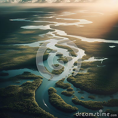 View of the Everglades in Florida, USA Stock Photo