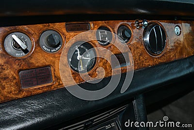 View of Exclusive Luxury Rolls Royce Silver shadow 1975 Editorial Stock Photo
