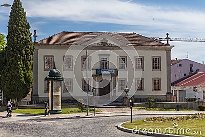 View at the exterior main facade at the `Yellow house of Viseu`, Casa amarela de Viseu Editorial Stock Photo