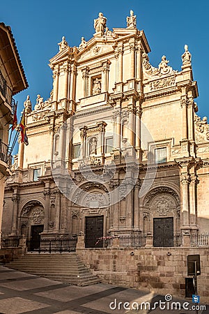 View at the facade of Cathedral San Patrick in Lorca, Spain Stock Photo