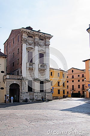 A view of the facade of Palazzo Porto in Piazza Castello Editorial Stock Photo