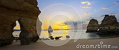 View of famous Camilo beach at sunrise Stock Photo