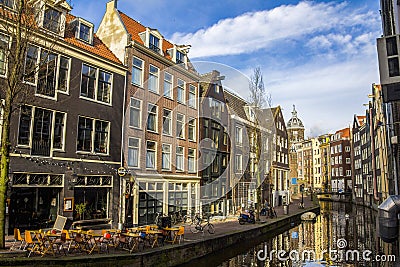 View of the famous canals of Amsterdam Editorial Stock Photo