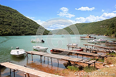 the sea in the Lim canal in Croatia Stock Photo