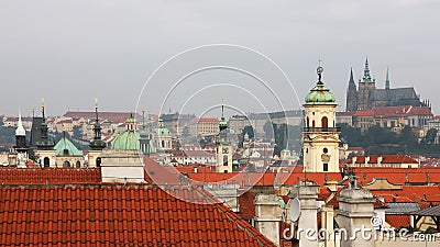 View of famous Prague old town cityscape with beautiful architecture Stock Photo